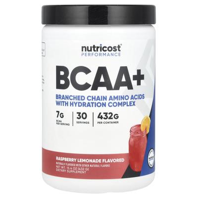 Спортивная производительность, BCAA+, Малина Лимонад, 15,4 унции (432 г)
