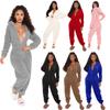 Autumn/Winter Hooded Long-Sleeve Plush Jumpsuit Pajamas