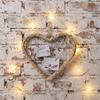 Rustic Heart-Shaped Photo Frame Hanging Romantic Wall Decoration Frame Natural DIY Family Photos Display Holder Wedding Gift