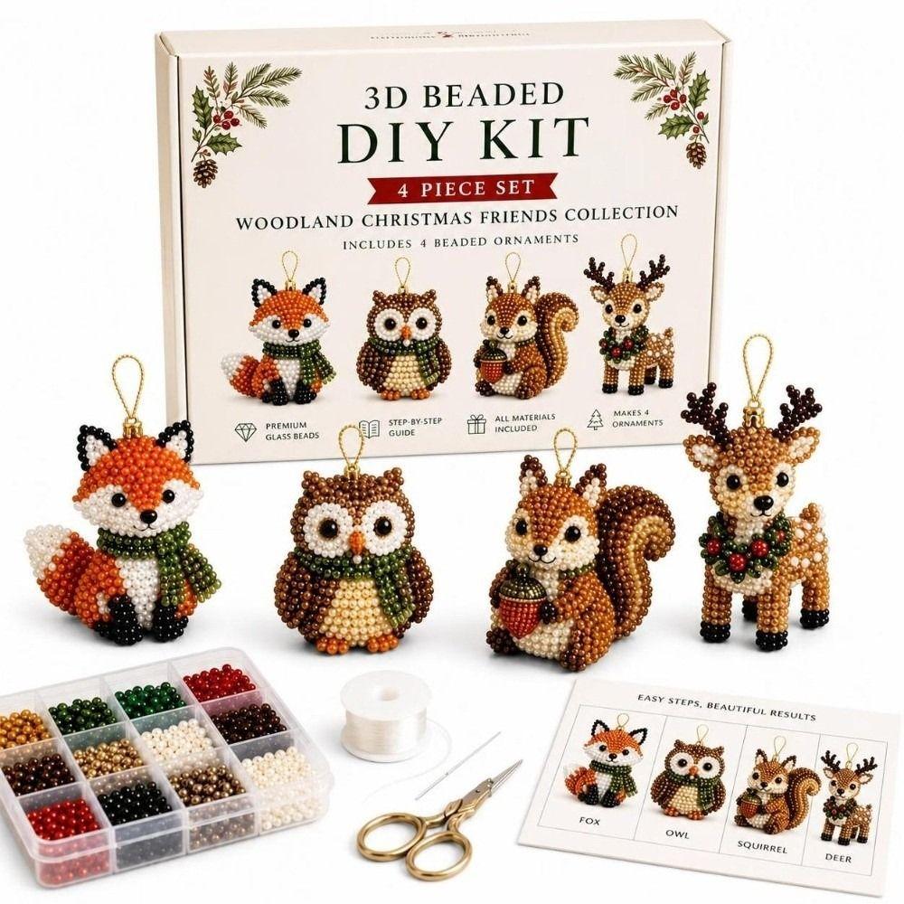 Christmas Theme Beaded Art Set Creative Beadwork Jewelry Making Supply Christmas Gift