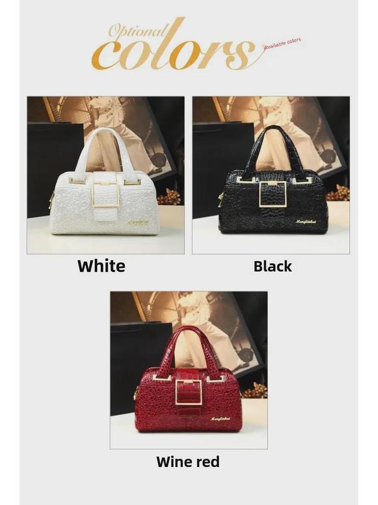 Элегантная женская сумка из натуральной кожи 2025 года: Многослойная, вместительная сумка через плечо и через плечо для людей среднего возраста