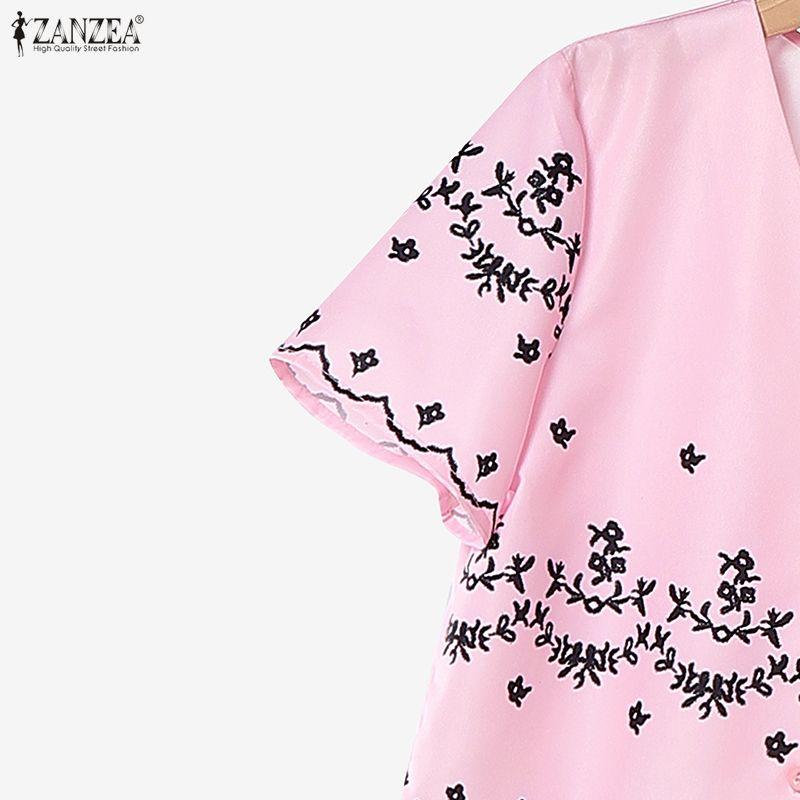 ZANZEA Женская блузка с коротким рукавом и длинные юбки, повседневные комплекты из двух предметов
