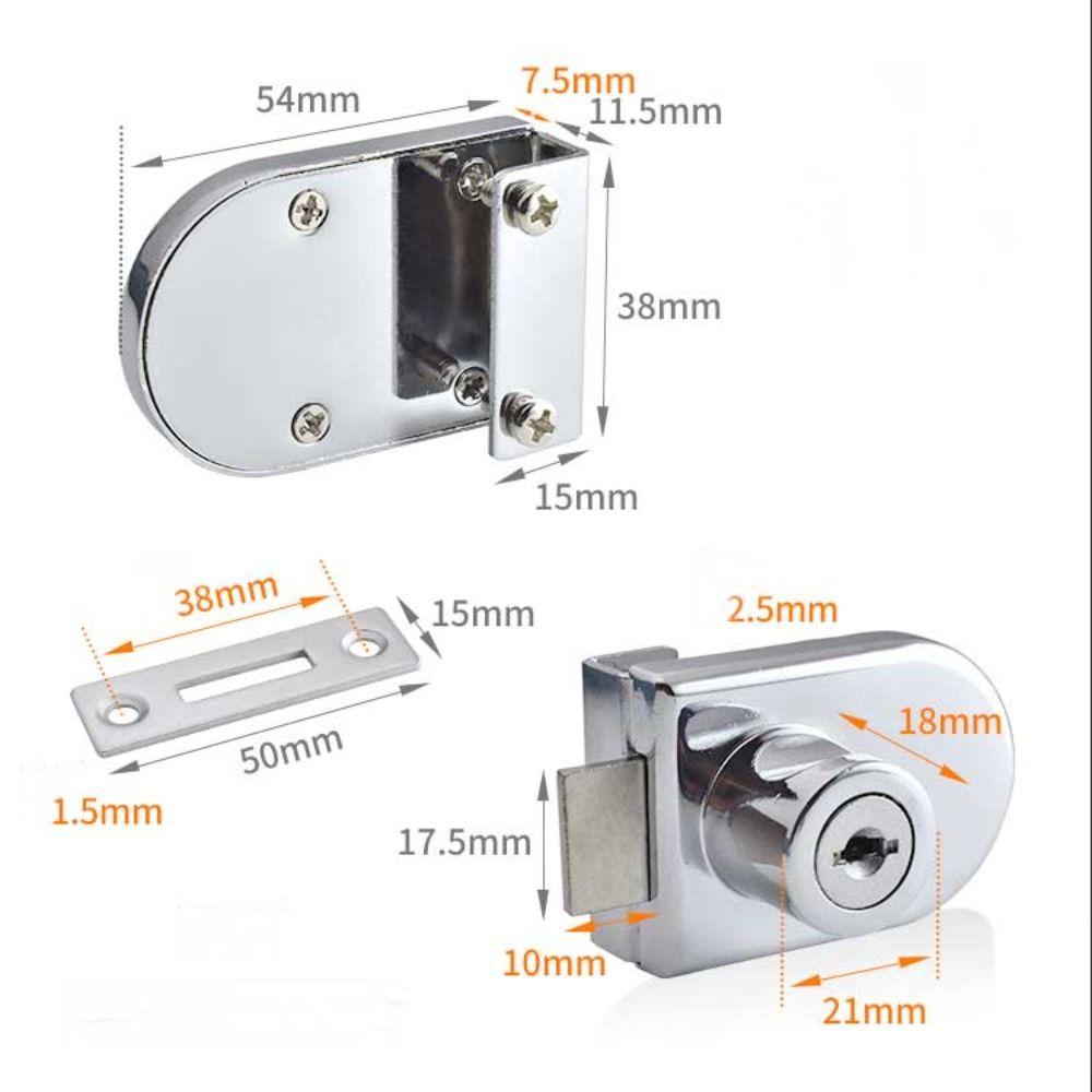 Прочный замок для стеклянного шкафа из цинкового сплава, замок для витрины торгового центра, дверные замки для шкафов