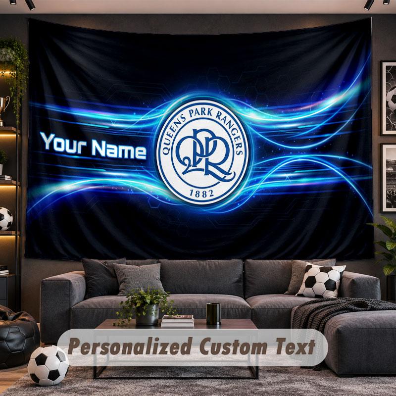 Wall Hanging Tapestry Custom NameQueens Park Rangers Pattern Personalized Printed Fabric Wall Decor