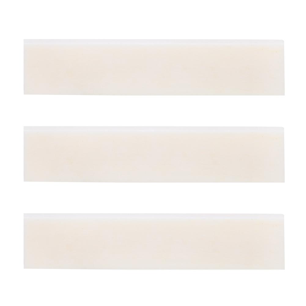 3Pcs DIY Blank Buffalo Bone Nut String Pillow for Classical Electric Acoustic Guitar 52x6x10mm