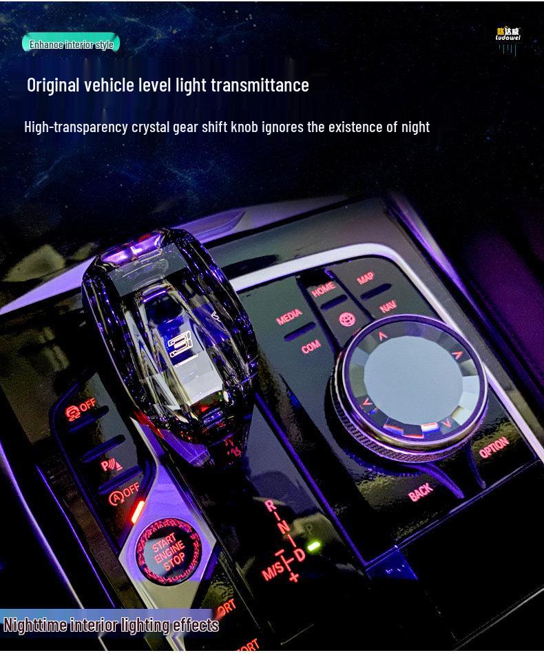 Compatible for BMW 5 Series: Crystal Gear Shift and Rotary Knob for 525li, 530li, 535le Models.