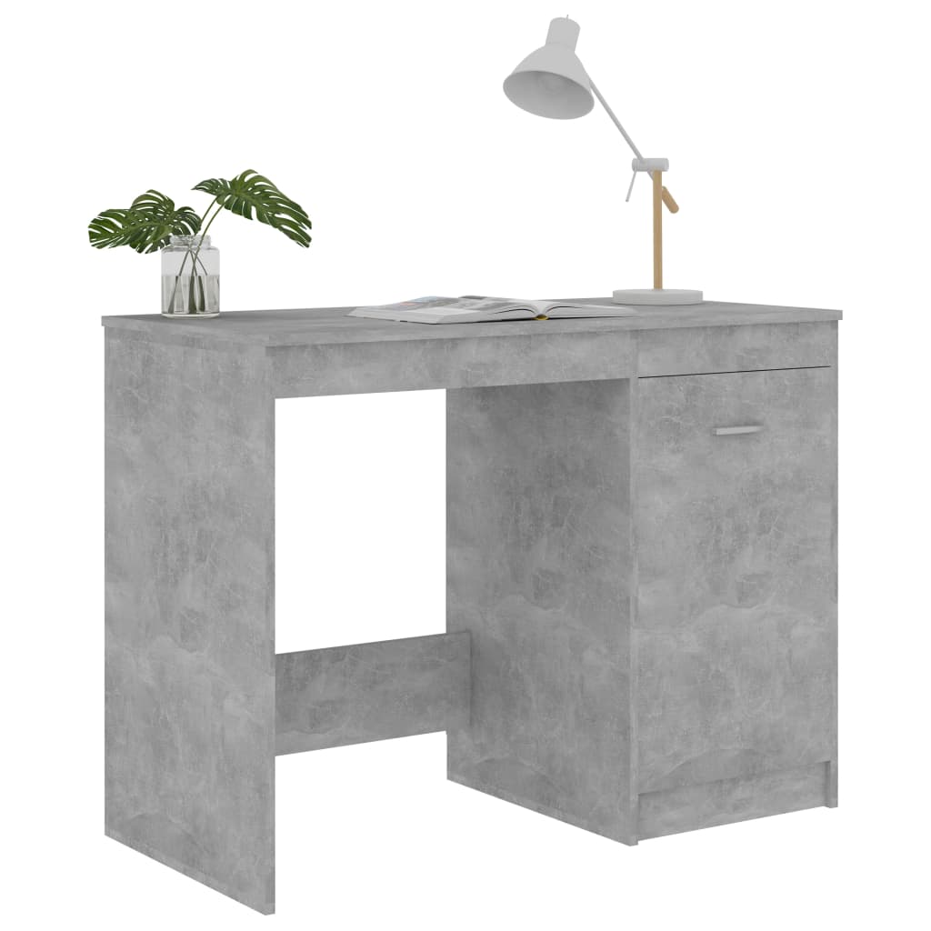 Desk Concrete Grey 100x50x76 cm Wood Based Material