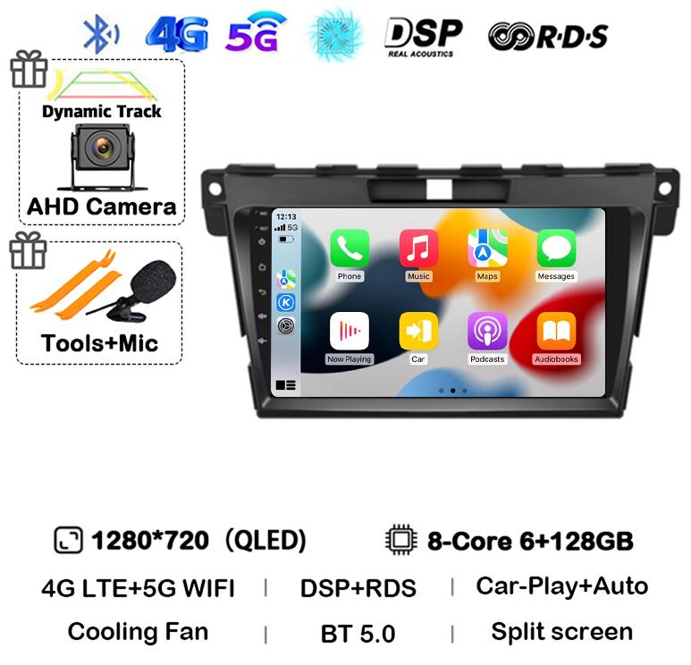 Android 14 Carplay для MAZDA CX-7 CX7 CX 7 2007 2008 2009 2010 2011 2012 2013 2014 Автомобильное радио GPS Мультимедиа Видеоплеер Стерео