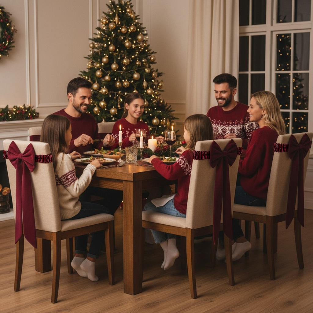 1/4PCS Burgundy Chair Sashes Chair Sashes Bows Burgundy Velvet Sashes Chairs Bows for Christmas Banquet Home Wedding Events