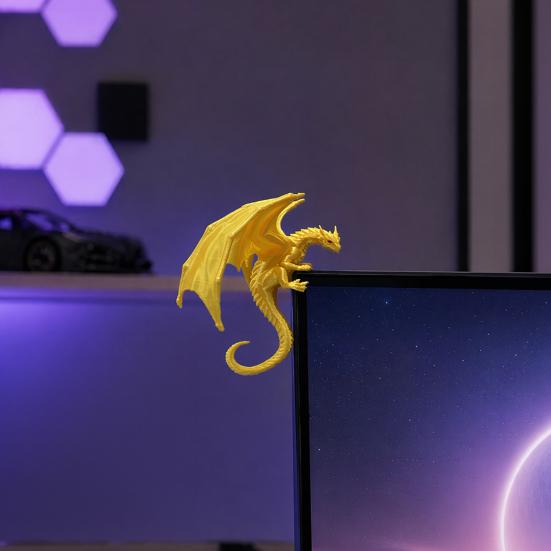 Летающая фигурка дракона, напечатанная на 3D-принтере, Декорация для телевизора и компьютерного монитора в форме дракона, Игрушка-яйцо дракона с драконом внутри