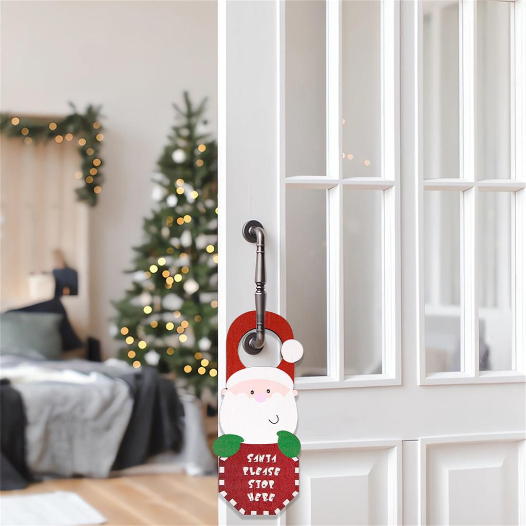 Festive Christmas Door Decoration Ornament Santa Gift Door Wall Hanging Ornament Christmas Tree Hanging Decors
