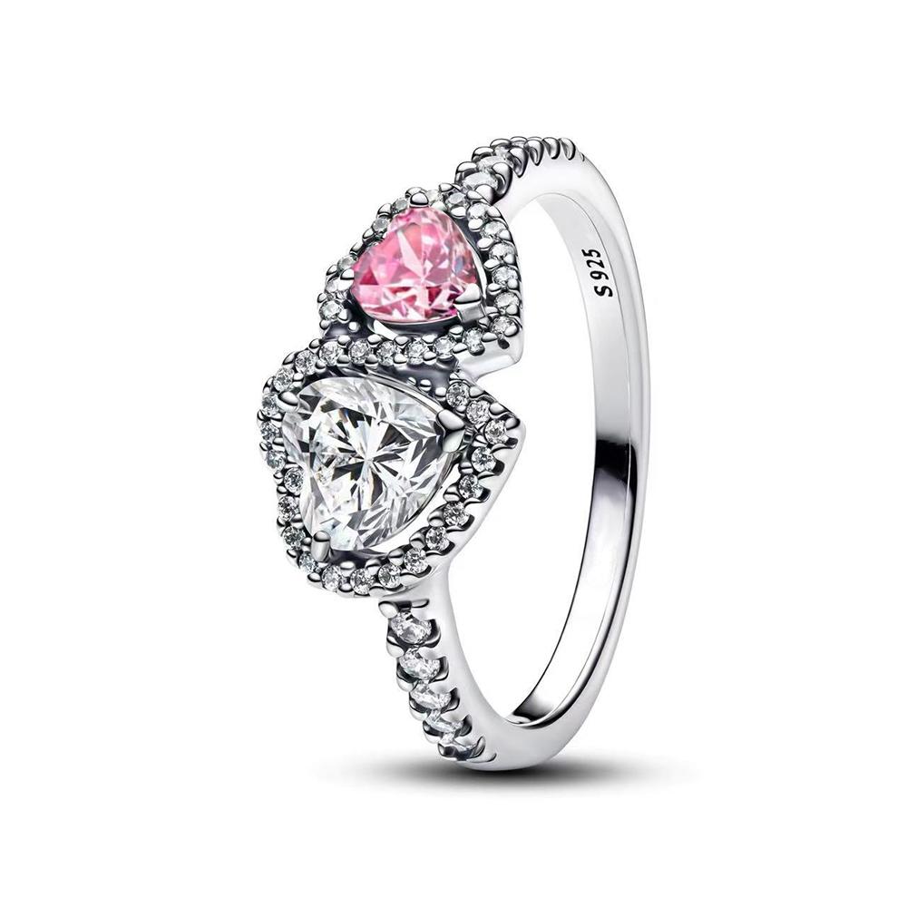 Luxury Original 925 Silver Heart Bow Pearl Flower Four Leaf Clover Ring fit Women's Fine Jewelry Valentine's Day Gifts