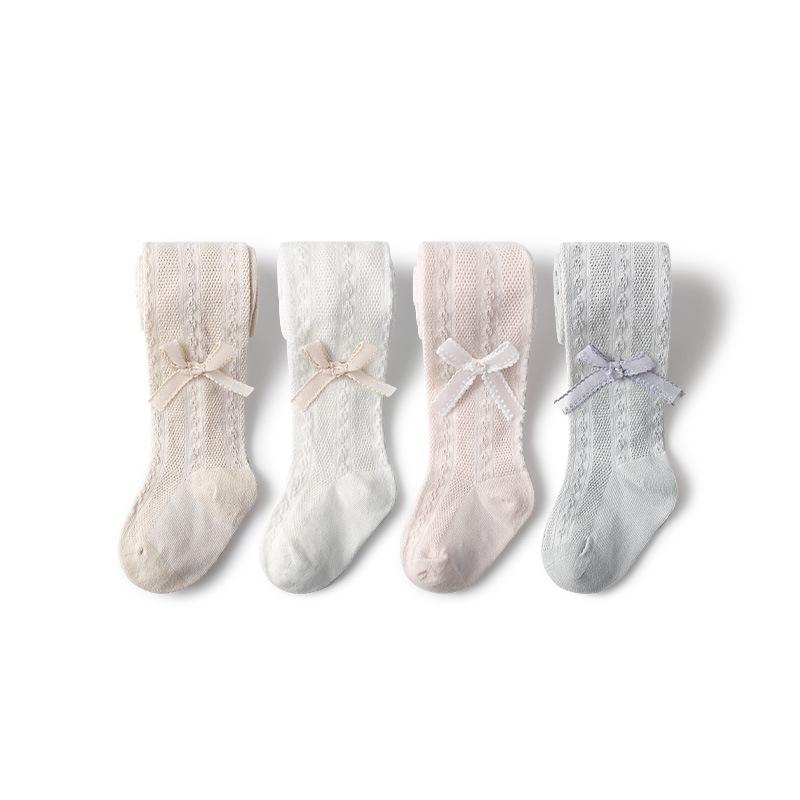 Летние детские колготки, леггинсы для девочек, тонкие сетчатые носки, колготки принцессы с бантом от комаров