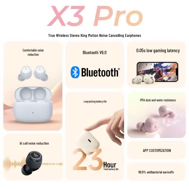 EDIFIER X3 Pro True Wireless Noise-Cancelling Earbuds