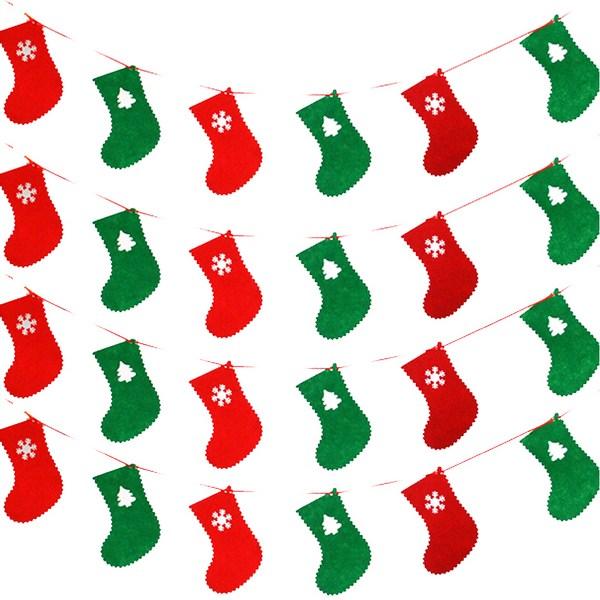 Party Show Christmas Felt Garland Santa Socks 4p