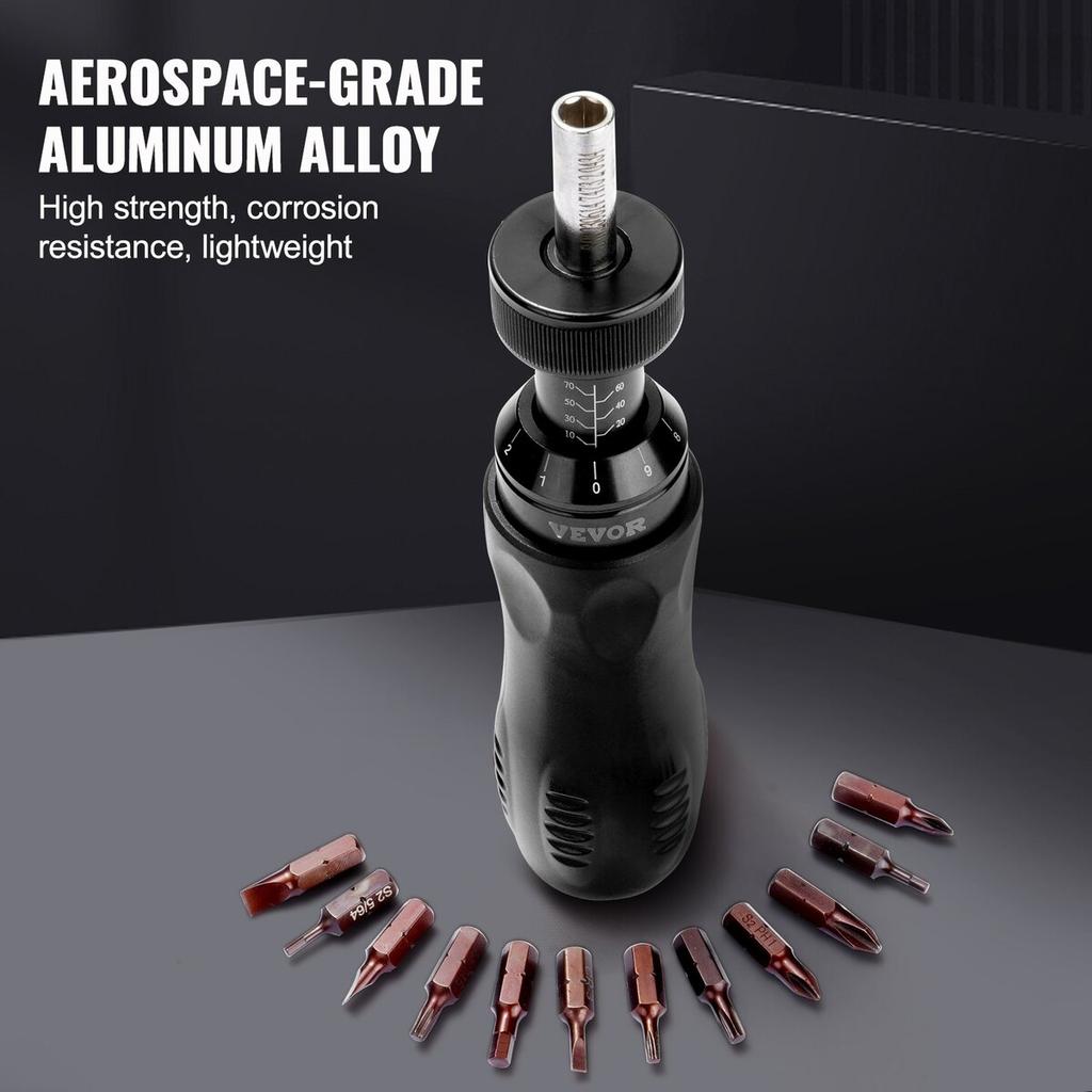 Adjustable Torque Screwdriver 1/4" Range 10-70 in/lb w/ 1 in-lb Increment