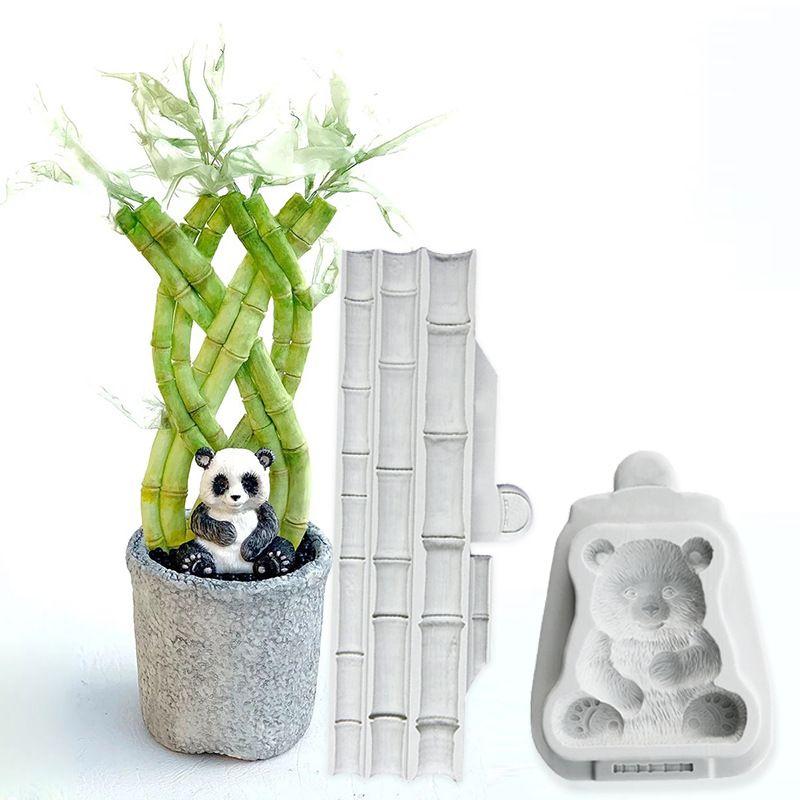 Бамбук Форма Панды Силиконовая Форма Украшение Мастика Торт Шоколад Конфеты Формы