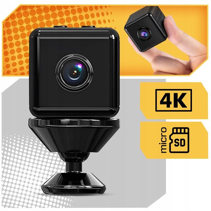 Мини-шпионская камера Smart с обнаружением движения, скрытая маленькая Wi-Fi камера 4K + Крепление