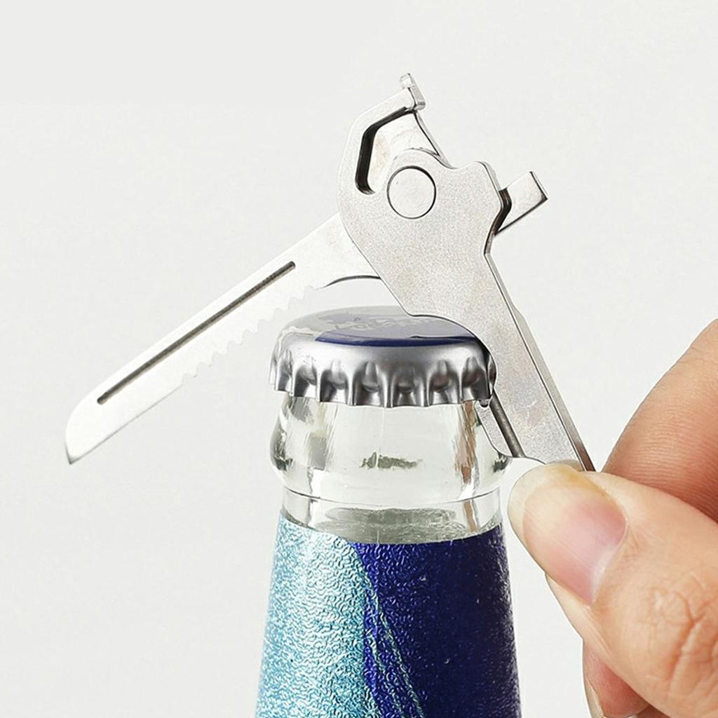 Keychain Multitool 8 In 1 Stainless Steel Screwdriver Bottle Opener Pocket Multitool with Keyring Fo