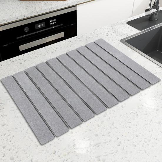 Drying Mat Fast Dry Super Absorbent Foldable Floor Mat Eco-Friendly Diatomaceous Earth Drying Mat for Kitchen Bathroom