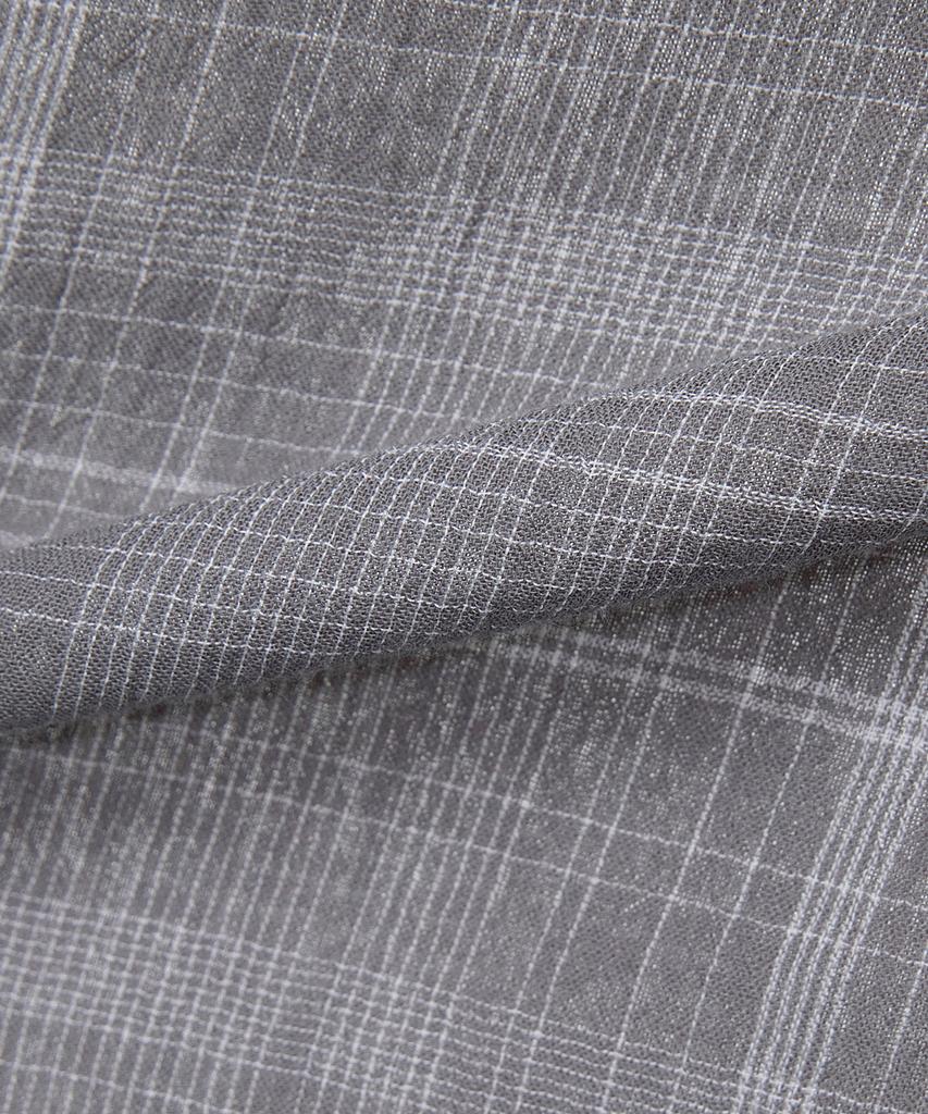 MINDBRIDGE [Couture] Мятая серая клетчатая оверсайз рубашка, 60 нитей