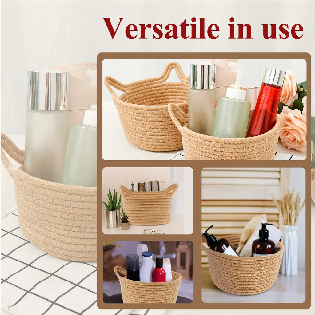 Хлопковая веревка плетеные корзины для хранения настольные всякие мелочи органайзеры коробки для домашнего хозяйства кухонный стол фрукты хлеб косметика контейнер