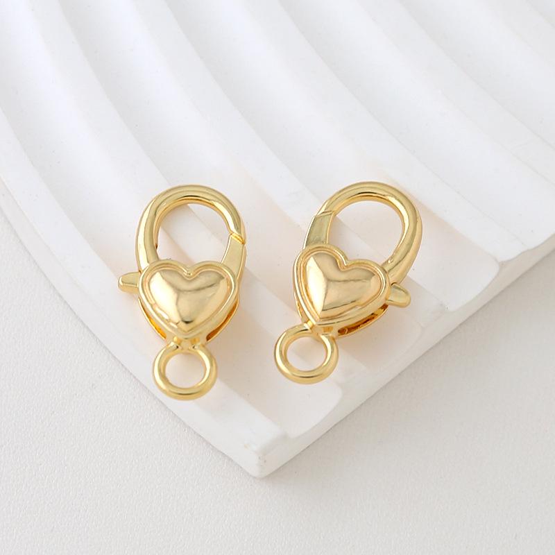 Позолоченный брелок-подвеска с застежкой-лобстером в форме сердца