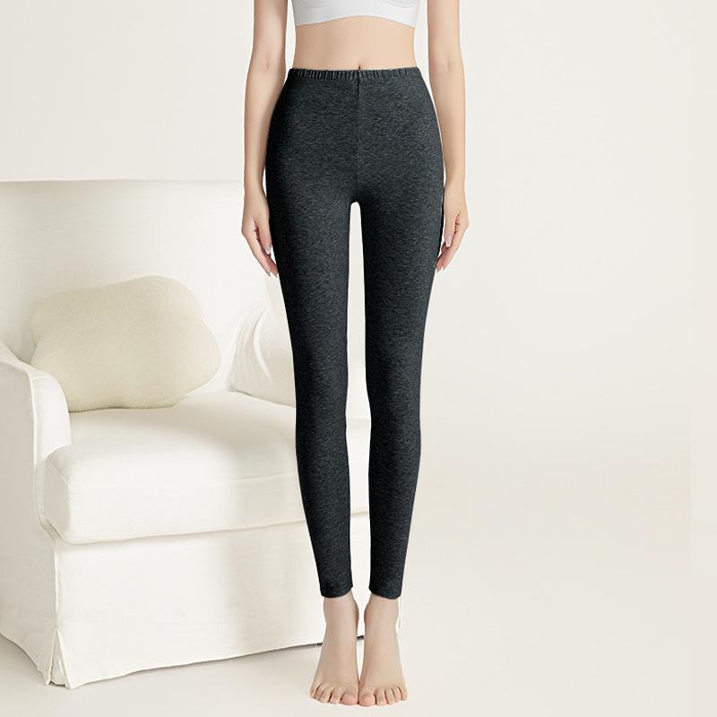 Women's Slim-Fit Cotton Blend Thermal Pants Base Layer Leggings for Female Students Spring Autumn Winter