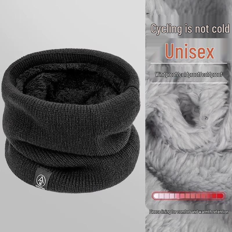 Unisex Fleece-Lined Neck Warmer: Winter Cycling Gaiter & Versatile Knit Pullover Scarf