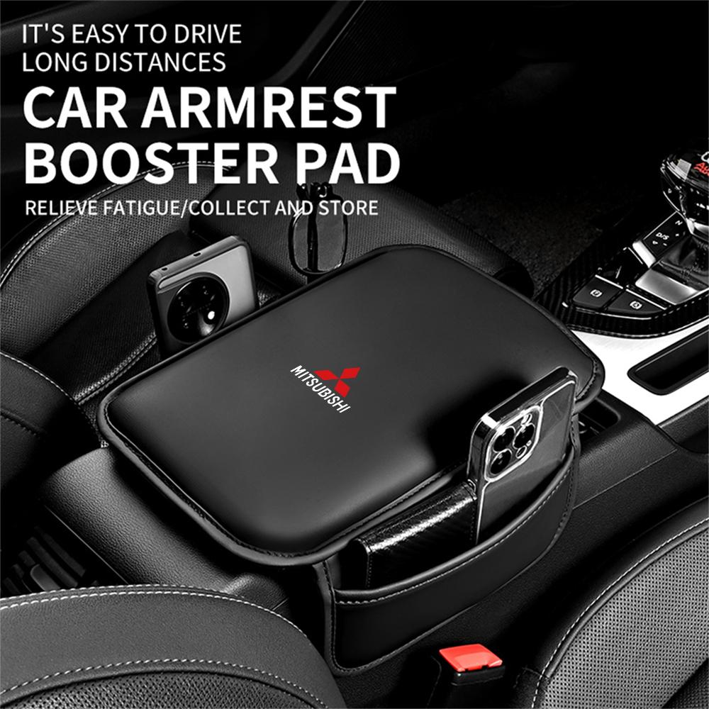 Car Center Console Armrest Protective Pad With Storage Pocket Accessories For Mitsubishi 9 Ralliart X ASX L200 Colt Cross Triton
