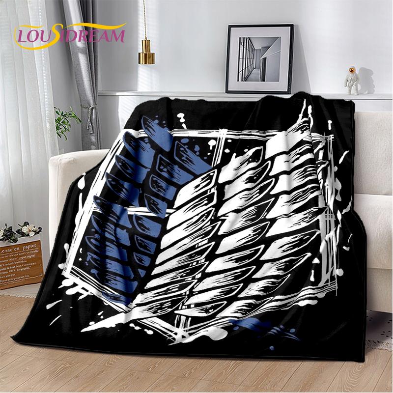 2025 Attack On Titan Eren Anime Cartoon Soft Blankets,Throw Blanket Comfortable Blanket for Picnic Beds Sofa Home Kids Gifts