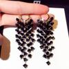 1 Pair Fashion Shine Long Tassel Earrings Luxury Elegant Dangle Earrings Jewelry