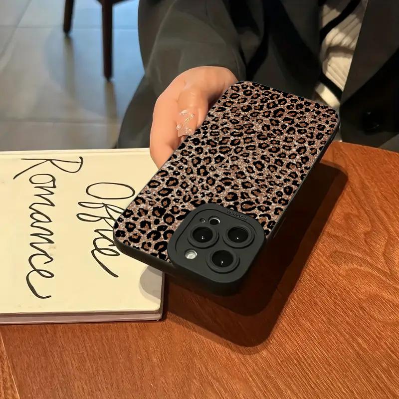 Коричневый чехол для телефона из силикона с принтом леопарда для iPhone 17 16 15 14 13 12 11 Pro Max 17Air 16E XS X XR 7 8 Plus Ударопрочный мягкий чехол