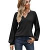2023 Casual Loose Long Sleeve Woman Blouse  Fashion Solid Color V Neck Womens Shirts Elegant Female Clothing Blusas 28423