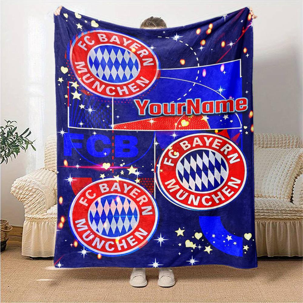 Bayern Munich Customize Text Blanket Multi-purpose Customizable Blanket Soft & Cozy Throw For Sofa Office Home Decor Bedding Ideal for All Seasons