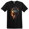 Fierce Wolf Graphic Fire T Shirt Cool Wild Animal Design Trendy Tee