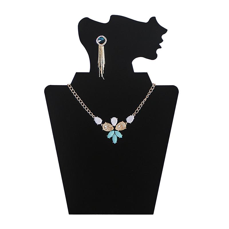 Серьги с боковой стороной из бархатной ткани, подвеска-ожерелье, черная картонная подставка для дисплея