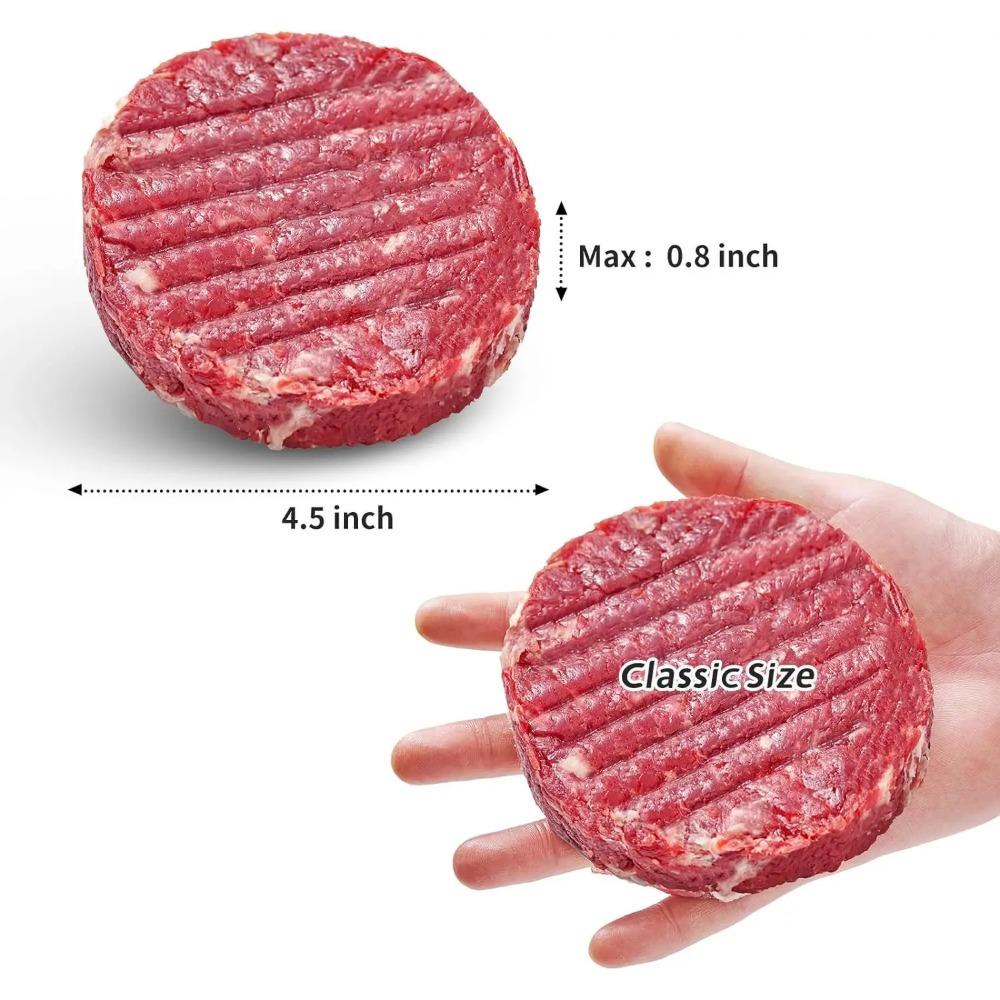 Пресс для котлет из нержавеющей стали, форма для котлет из гамбургеров, деревянная ручка, антипригарное покрытие, 100 бумажных форм для котлет