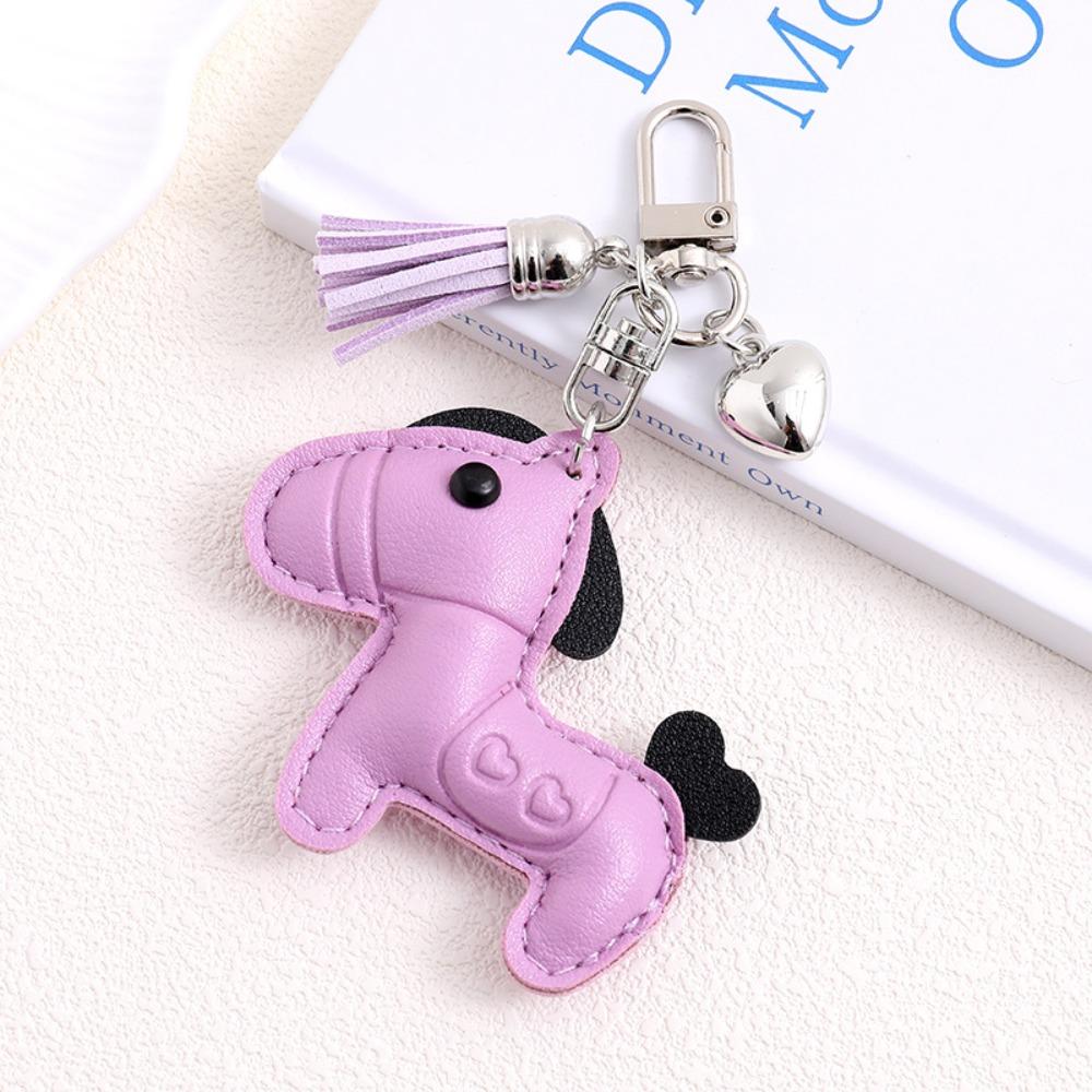 Cartoon Pu Leather Horse Key Chain Heart Zodiac Pony Bag Hanging  Year of The Horse