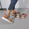2024 Summer Women's Fashion Trend Non-slip Wear-resistant Comfortable Hemp Rope Sole Stretch Fabric Sequined Flat Sandals