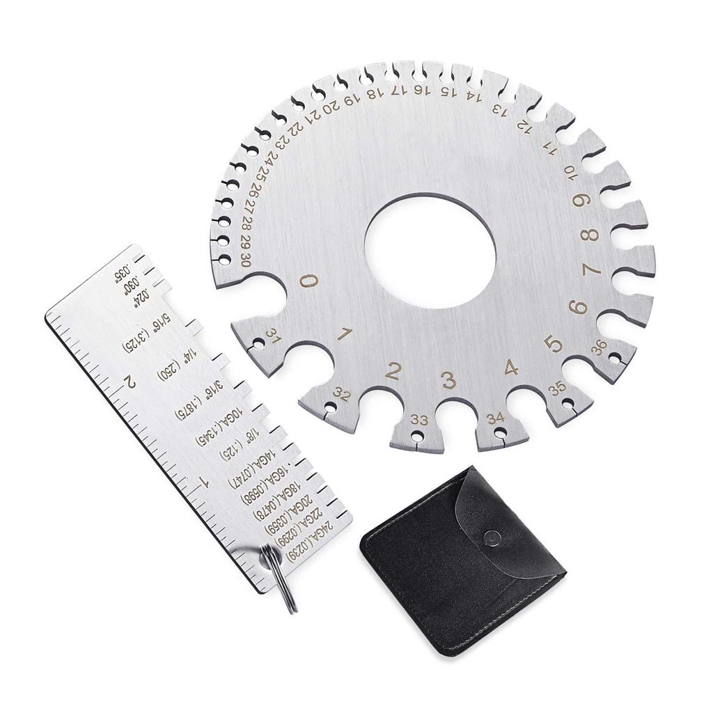 Стальной двухсторонний измеритель проволоки и толщины листового металла Круглый двухсторонний измеритель проволоки для сварки и механической обработки