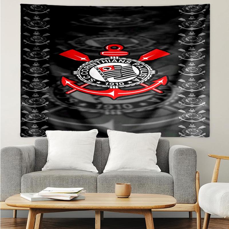 Sport Club Football Crest Printed Printed Tapestry, for Bedroom,Livingroom, dormitory, Large Wall Decor, Fabric Decor Fan Birthday Gifts