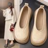 2025 New Retro Anti-fur Thick-soled Muffin Shoes Female Doll Head One Pedal Single Shoes Versatile Ultra-light Casual Shoes