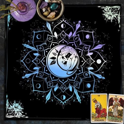 Tarot Tablecloth | Alter Cloth - Tarot Tablecloth, Tarot Tablecloth, Cloth Cushion, Mandala, Butterfly, Flower, Velvet Cloth, Divination Tablecloth, 5