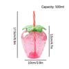 Strawberry Straw Cup Cute 500ml Large Capacity Plastic Water Cup for School Office Home