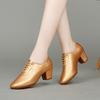 Gold Dance Shoes Mesh Latin Dance Shoes Soft Rubber Ballroom Dance Sneakers Women High Heels Modern Dancing