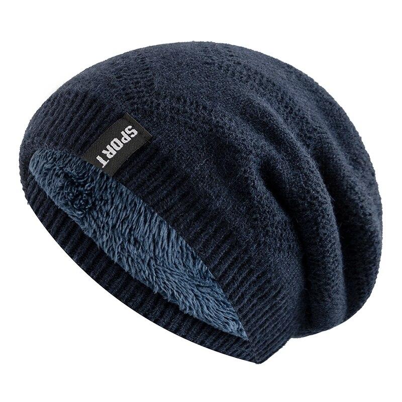 Новые зимние шапки унисекс с напуском и меховой подкладкой для мужчин и женщин, теплая шапка-бини, повседневная этикетка с декором, зимние вязаные шапки