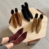 2025 Autumn and Winter Pointed Thin Heel Elastic Boots Internet Celebrity Thin Boots Medium Boots Matte High Heel Velvet Commuter Short Boots Women