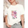 Black Oversized T Shirt With Floral Rose Print For Casual Wear
