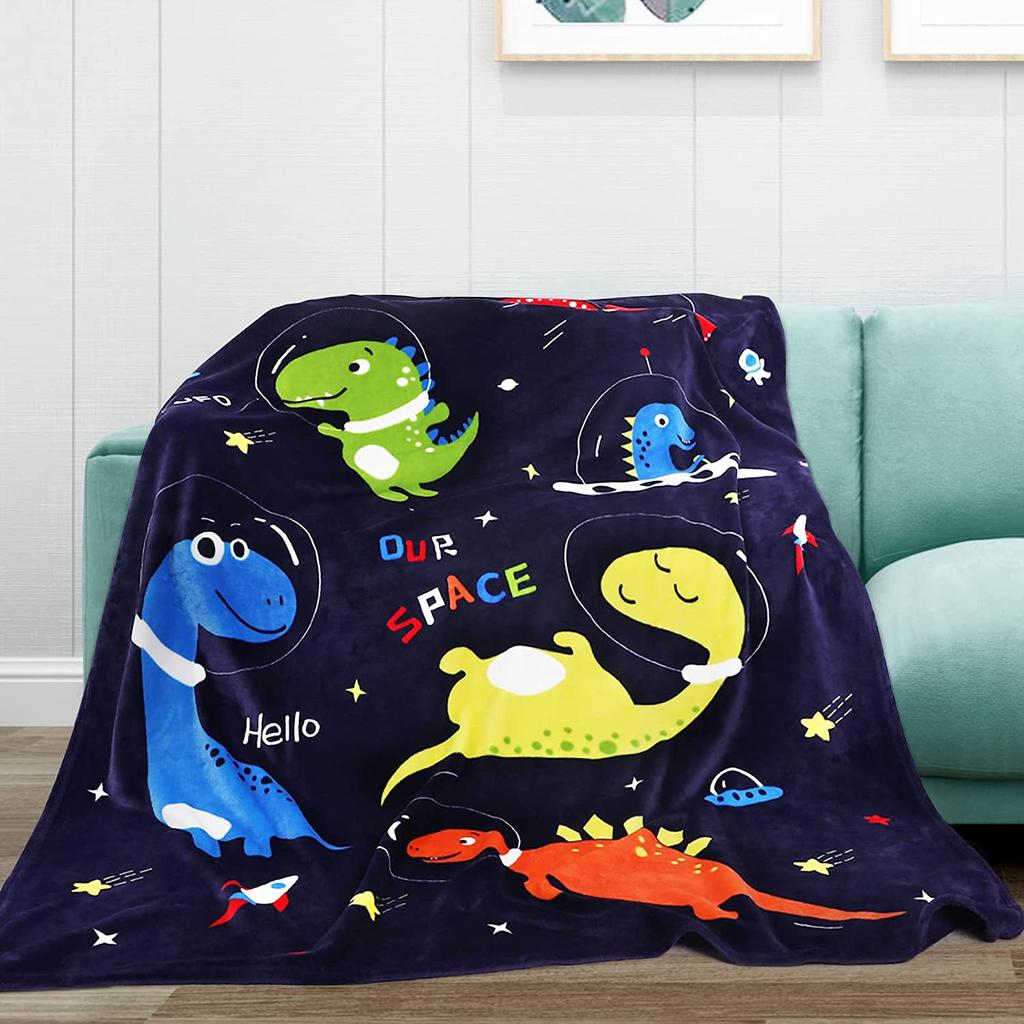 Одеяло с динозавром для мальчиков, детское мягкое плюшевое одеяло с рисунком Дино для малышей, дорожные одеяла с милым принтом для девочек, диван-кровать